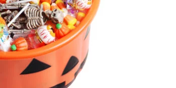 Halloween Candy in a plastic pumpkin