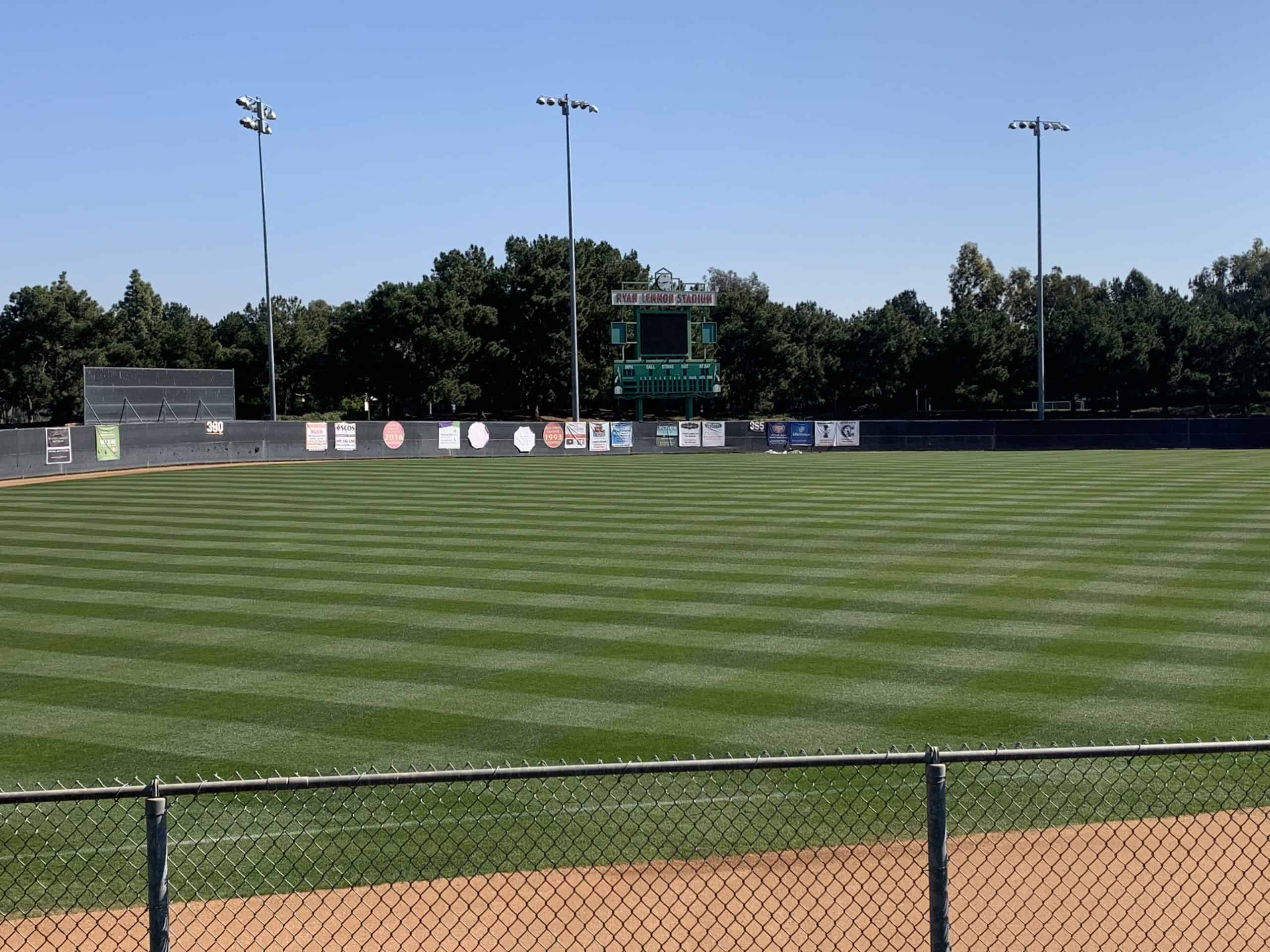 Organic Land Care baseball diamond park in Irvine, CA