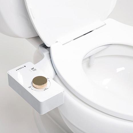 hello tushy bidet on white toilet