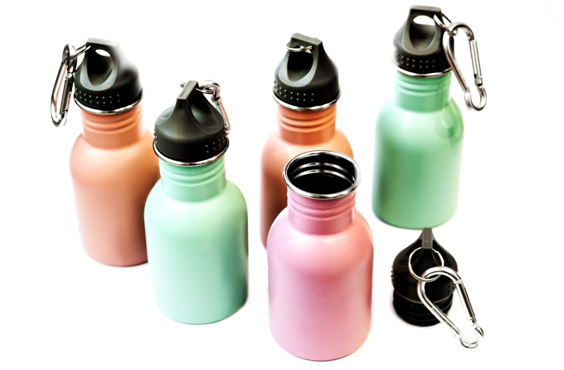 coated stainless steel reusable water bottles