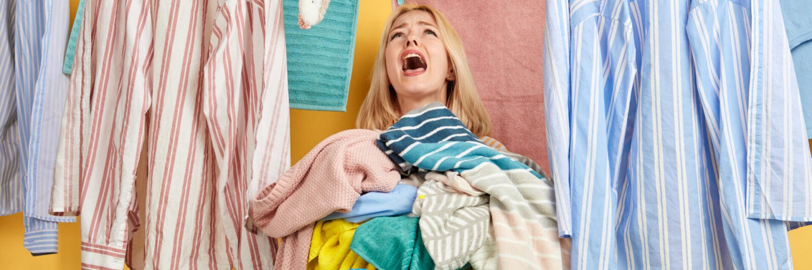 crying blonde woman who just found out her favorite laundry detergent sheets contain PFAS "forever chemicals"