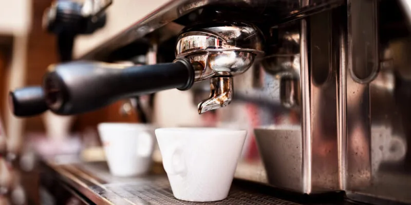Espresso machine in a cafe