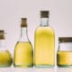 Cooking Oils Tested for Phthalates Guide with Cooking oils in glass bottles in background