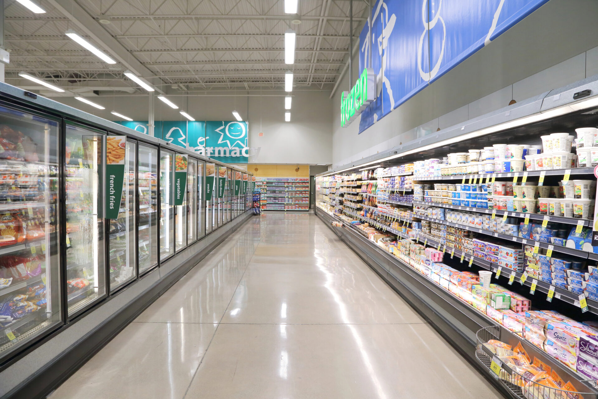 frozen food section of the supermarket