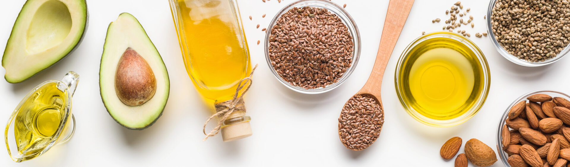 Lots of examples of oils like flaxseed oil and avocado oil 