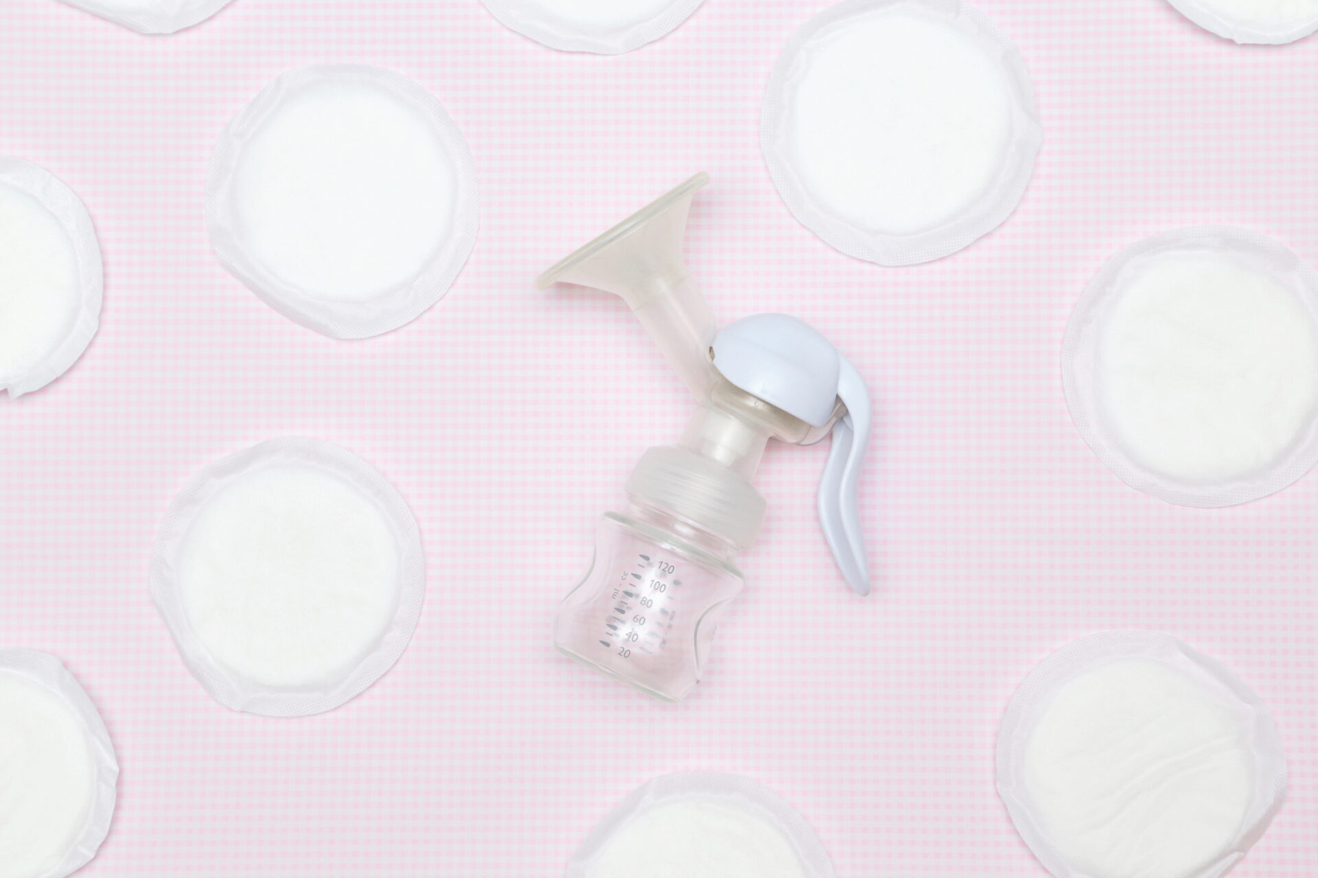 Nursing pads on a pink table