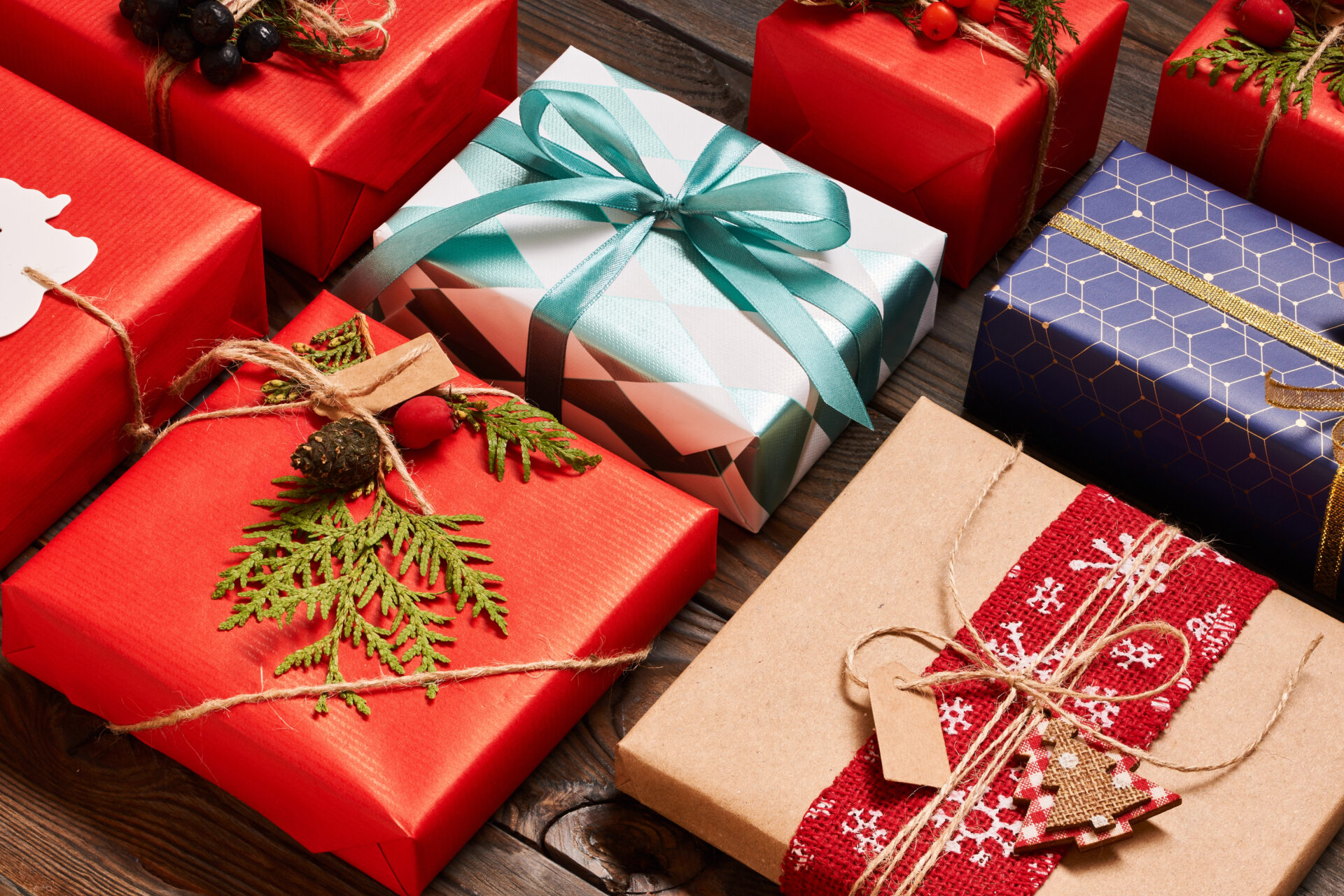 Holiday gifts on the table