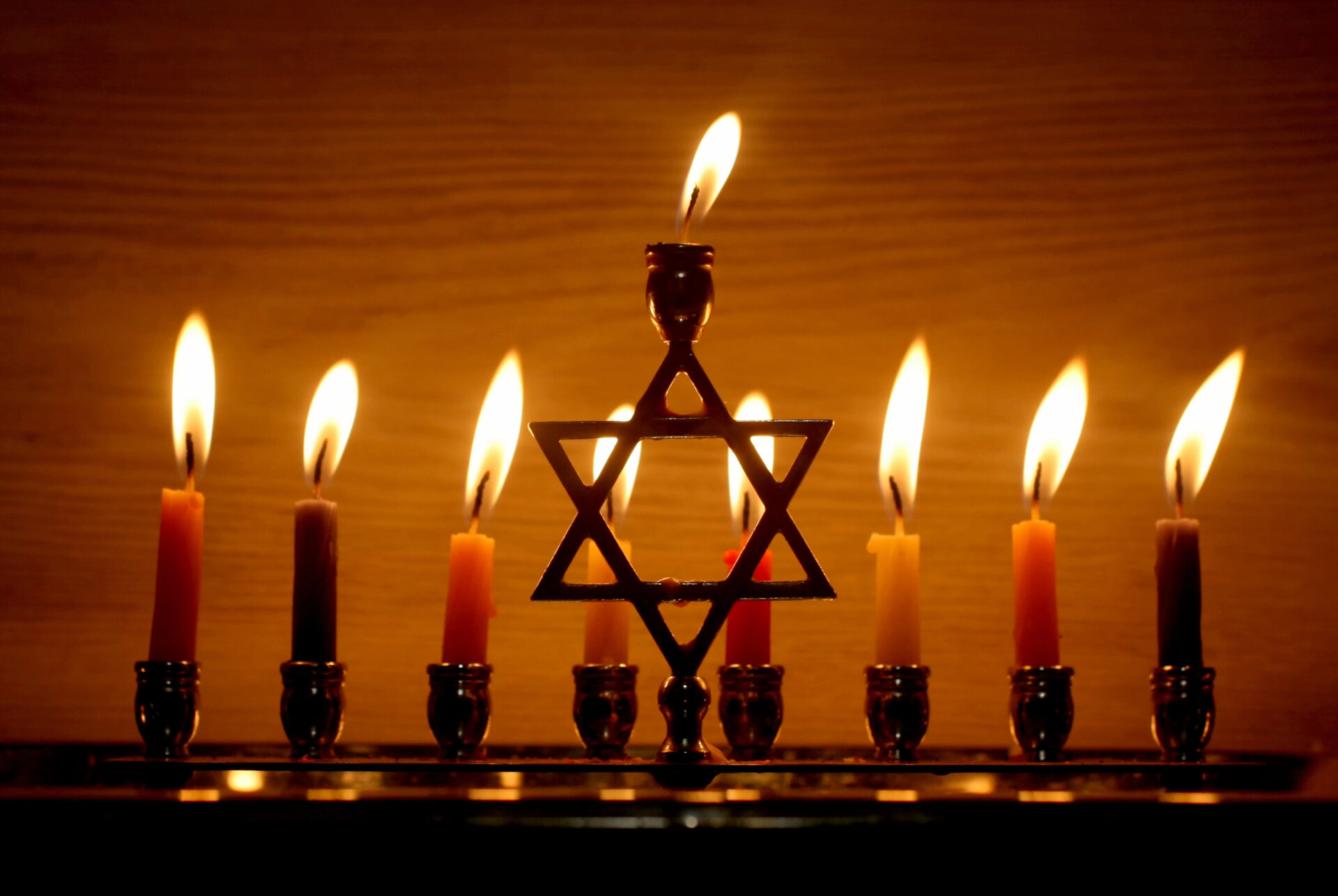 Hannakah candles for hannakah on the table