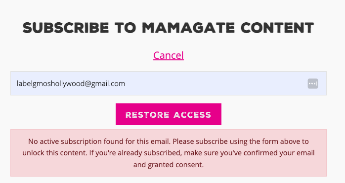 MAMAGATE content gating system