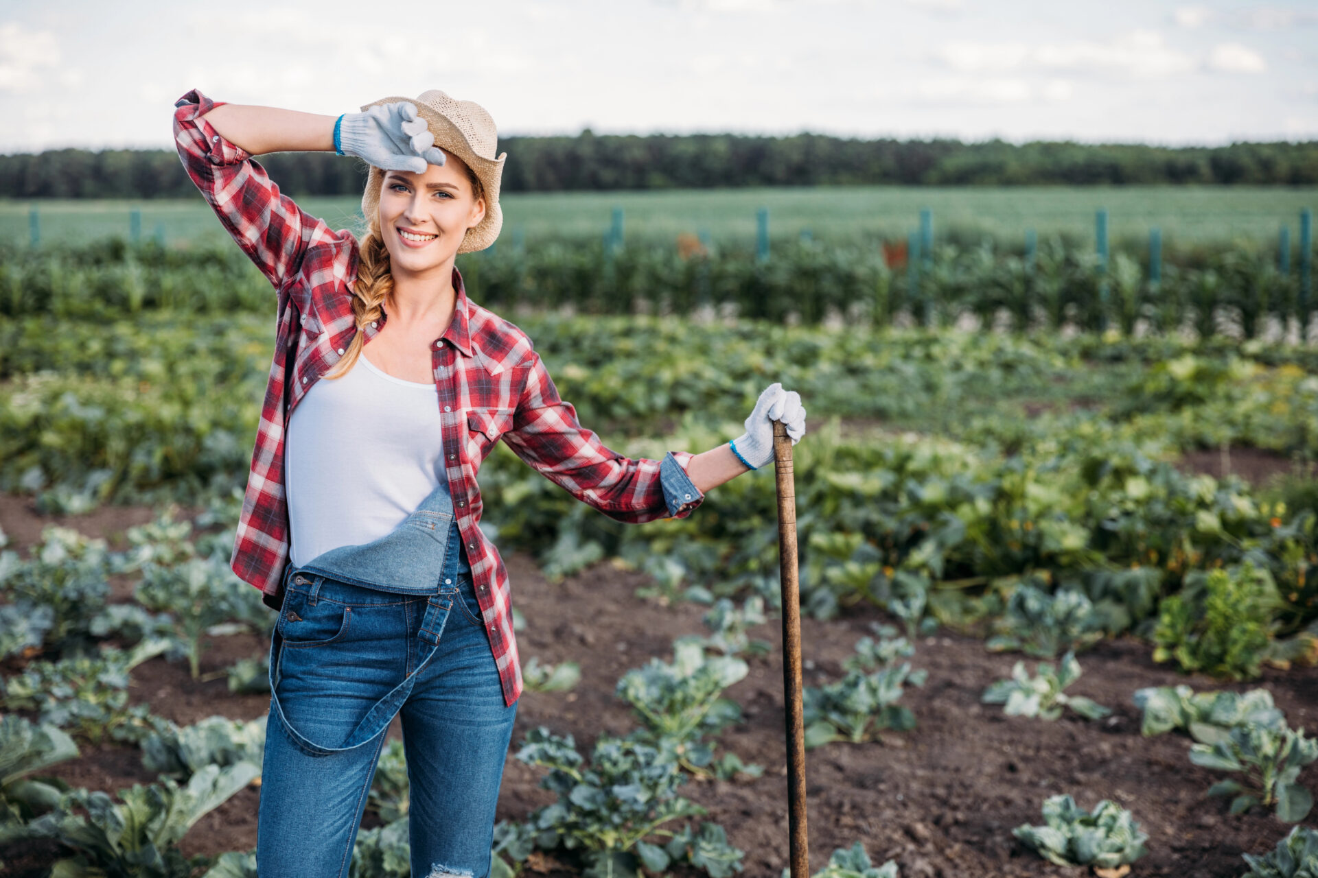 Woman standing on the farm