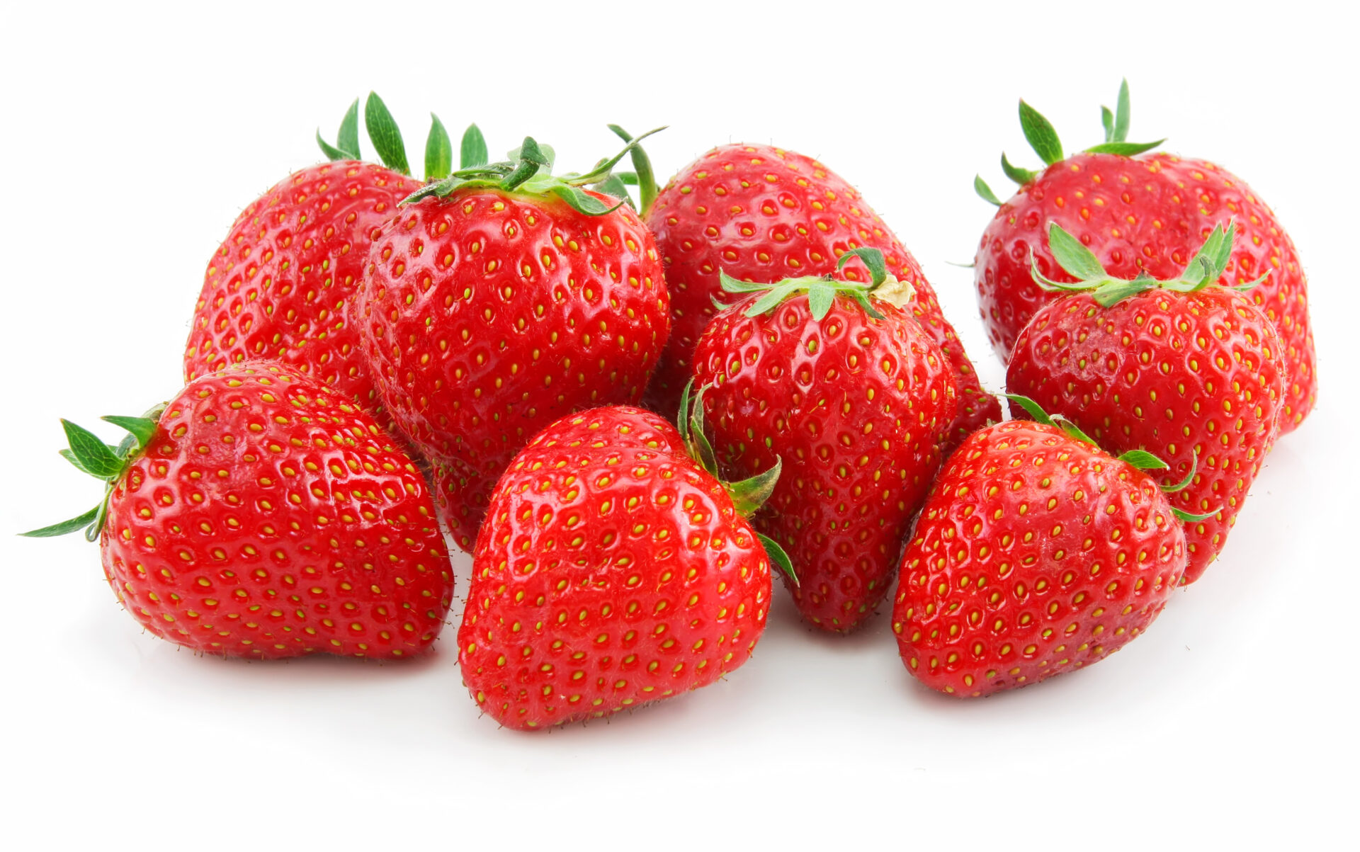 Ripe Strawberries in Basket Isolated on White Background