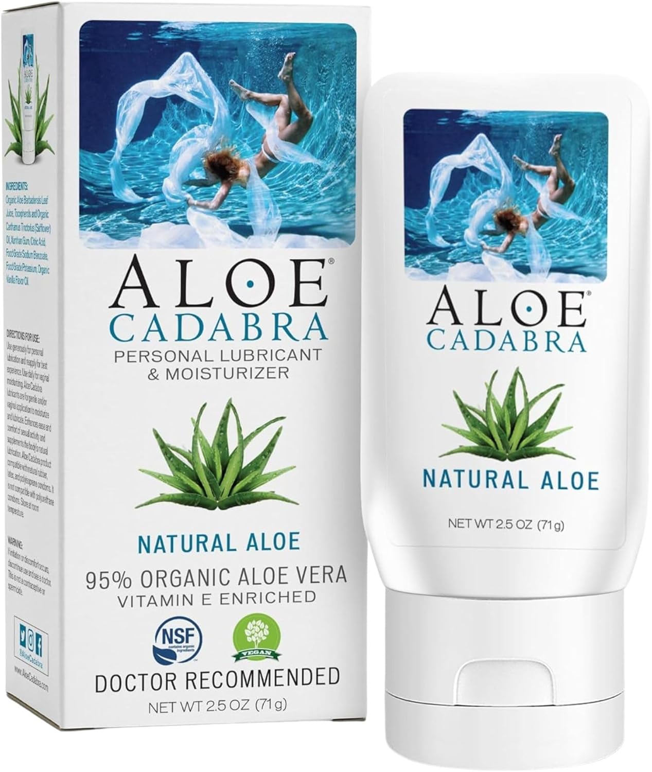Aloe Cadabra Personal Lubricant & Moisturizer Natural Aloe 95% organic aloe vera vitamin E enriched