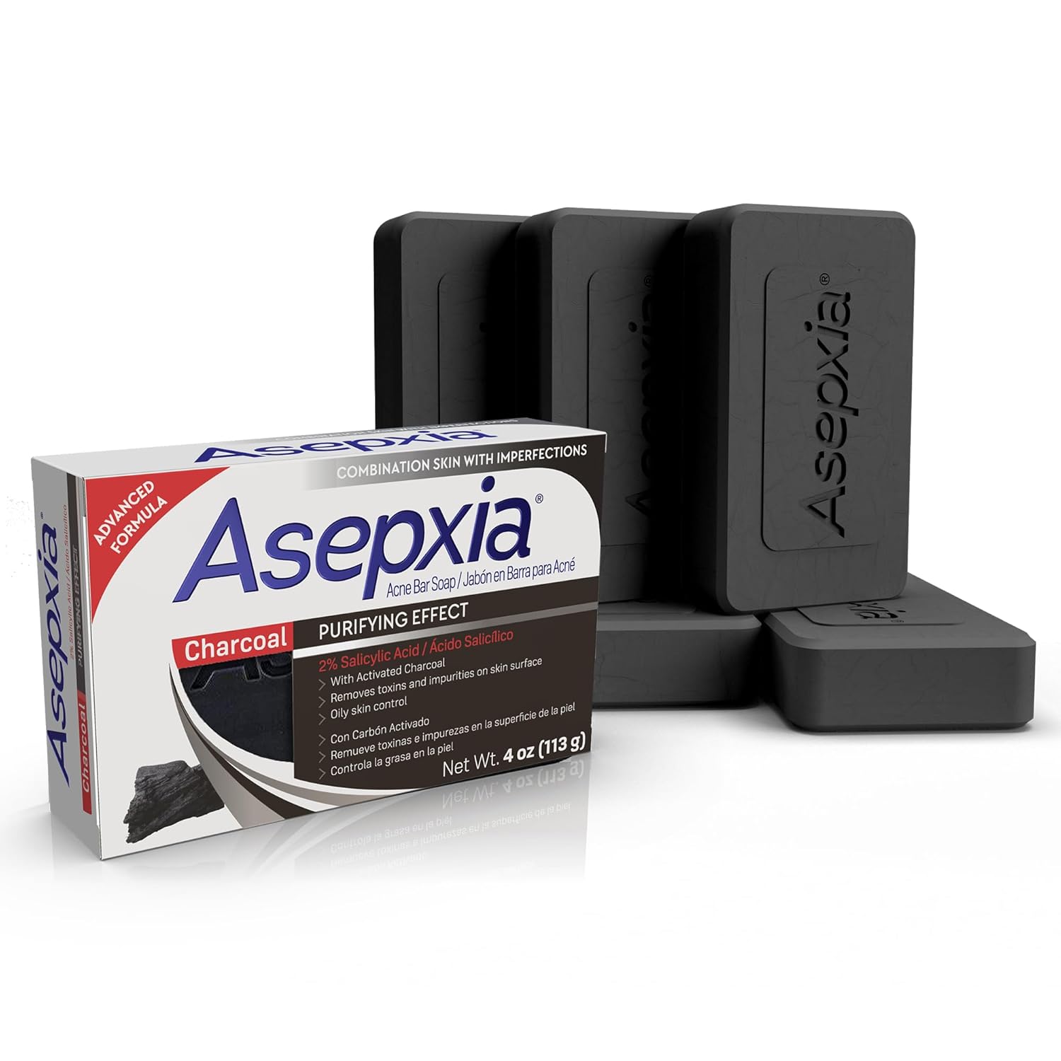 Asepxia Acne Bar Soap, Charcoal Purifying Effect