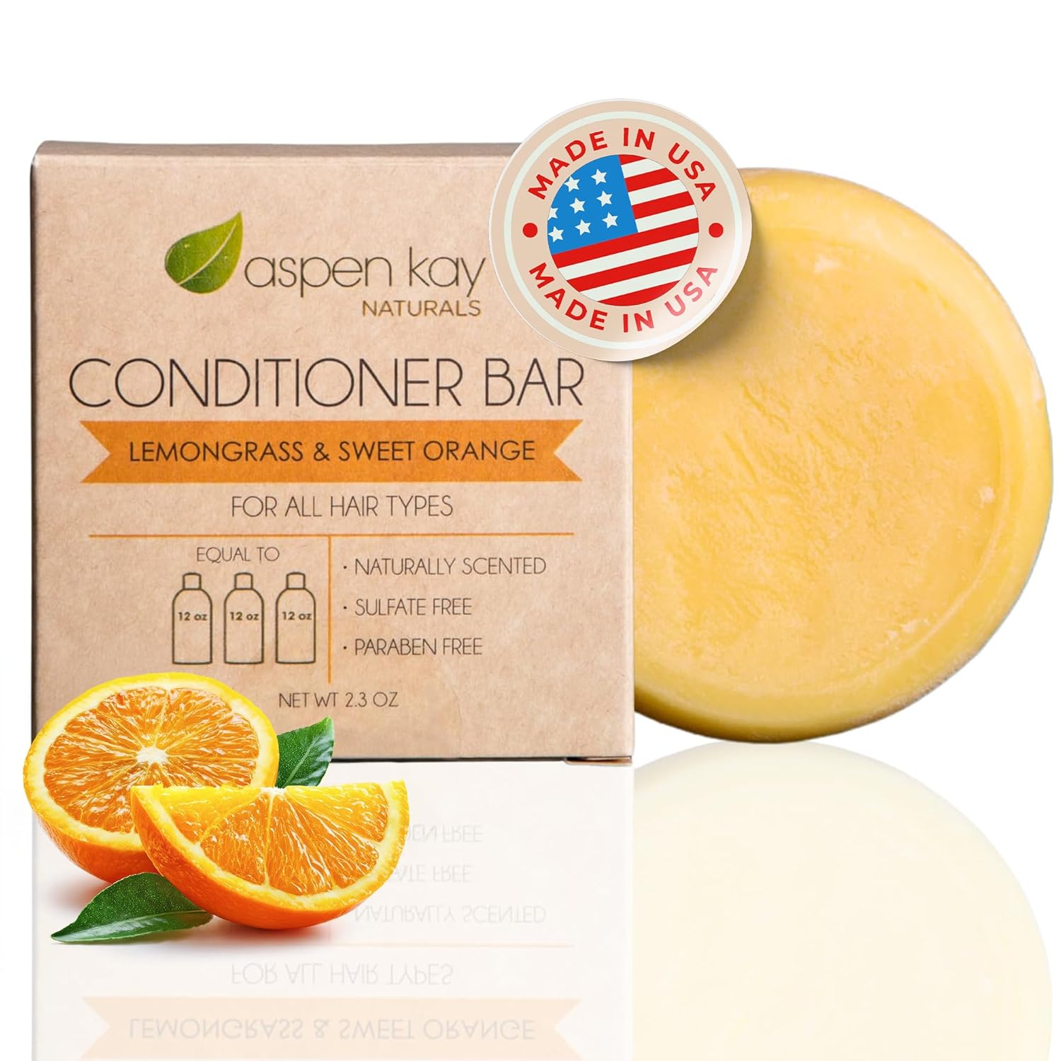 Aspen Kay Naturals Lemongrass and Sweet Orange Conditioner Bar