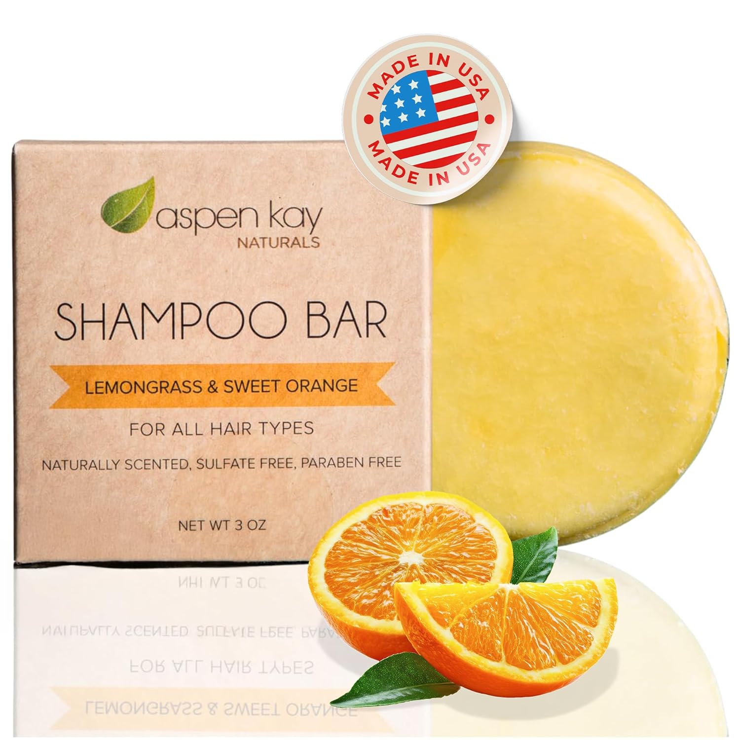 Aspen Kay Naturals Lemongrass and Sweet Orange Shampoo Bar