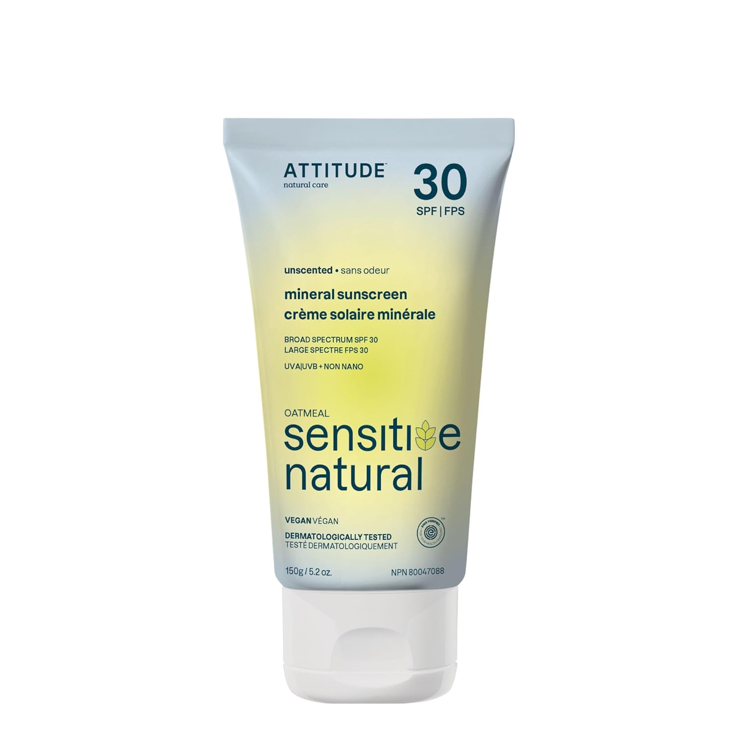 Attitude 100% Mineral Sunscreen, Fragrance-Free, SPF 30