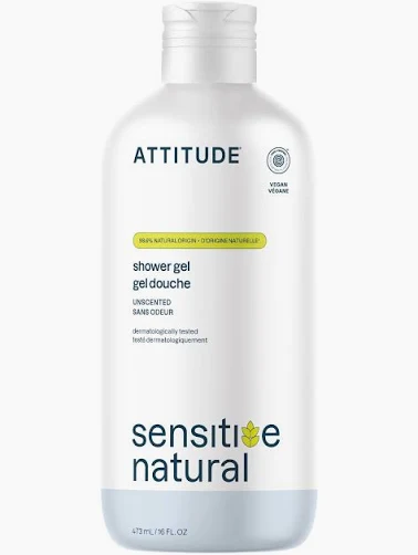 ATTITUDE Sensitive Skin Body Wash Extra Gentle, Fragrance-Free