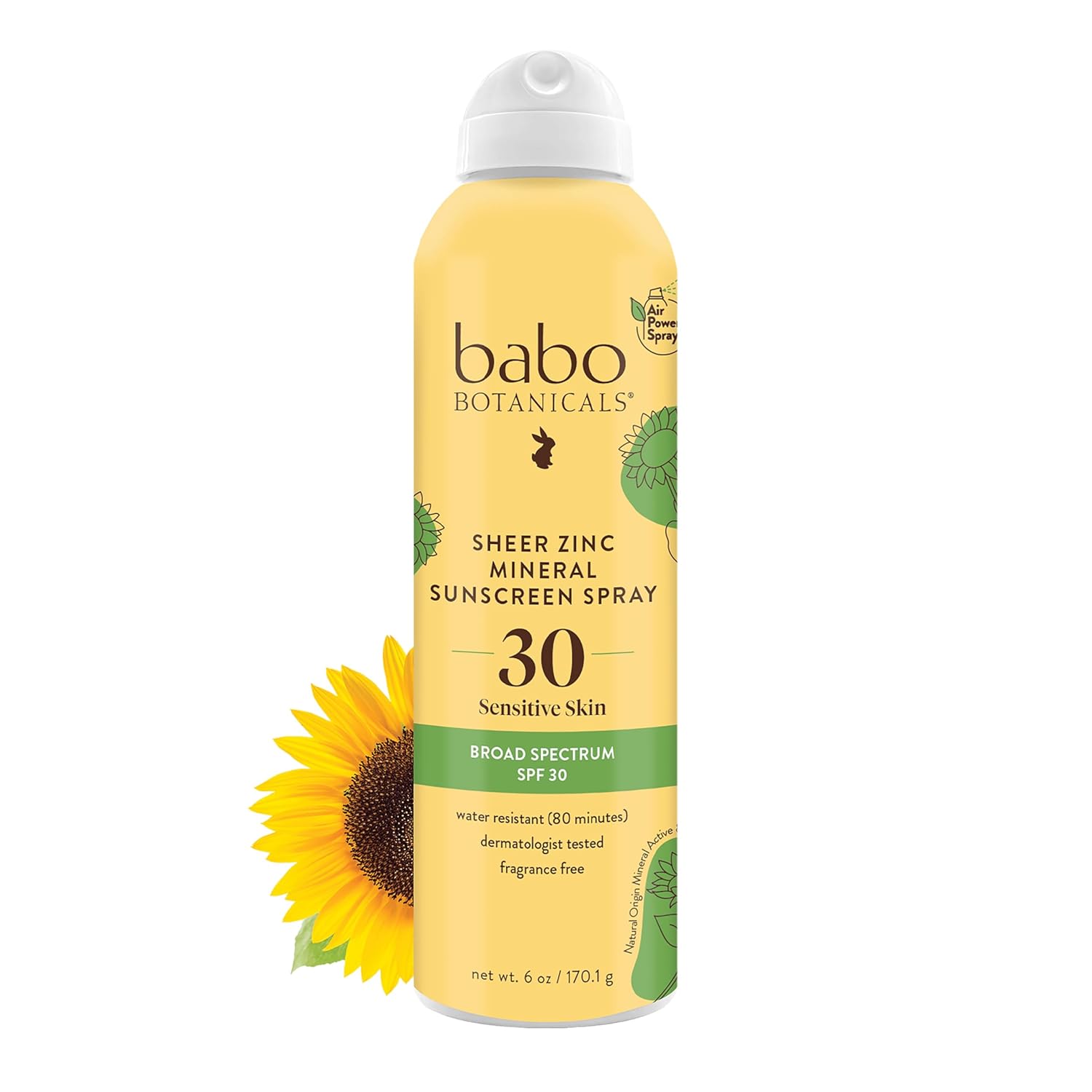 Babo Botanicals Sheer Zinc Continuous Spray Sunscreen, SPF 30