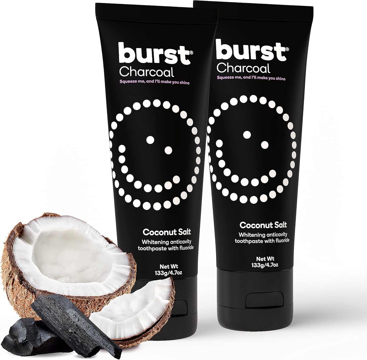 Burst Charcoal Fluoride Coconut Salt Toothpaste (with Fluoride)