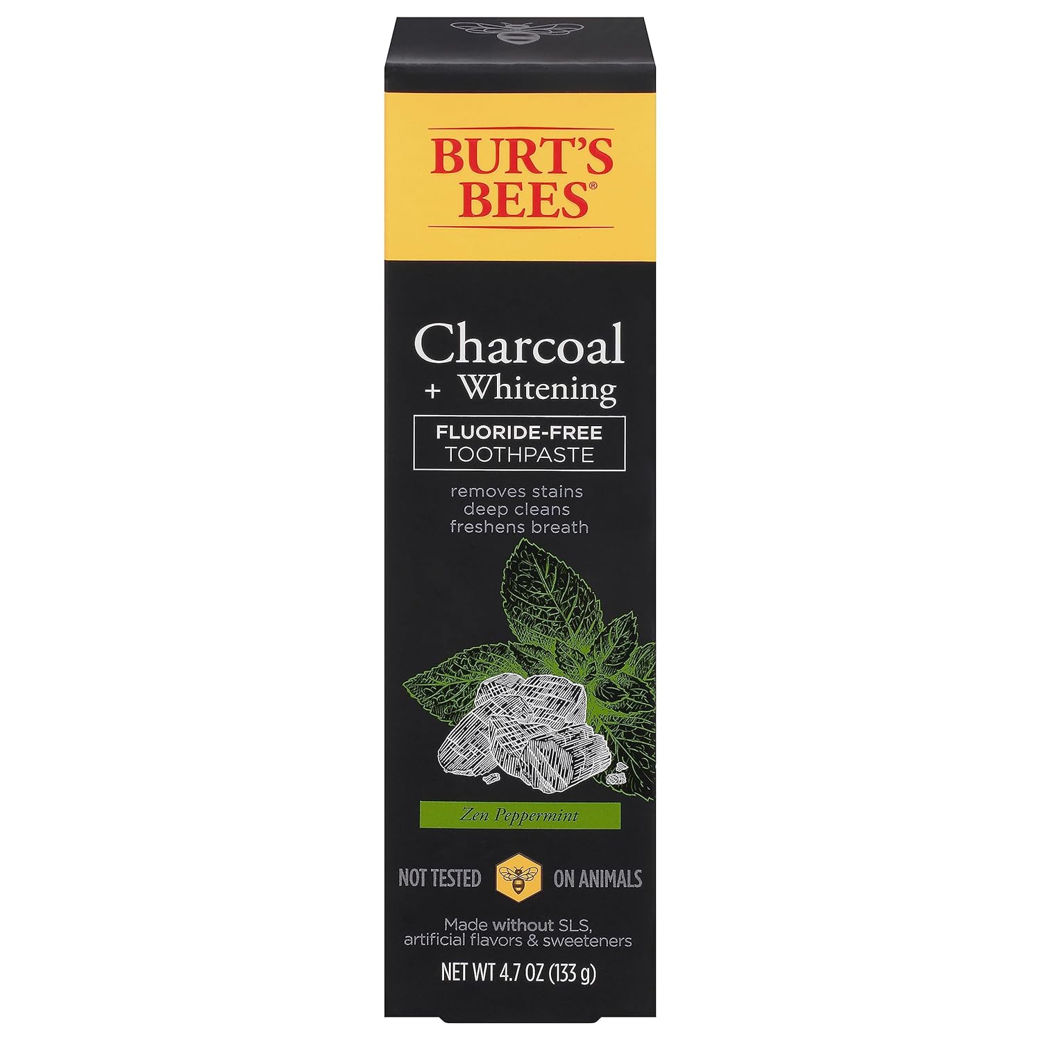 Burt's Bees Charcoal + Whitening Zen Peppermint Toothpaste Fluoride-Free