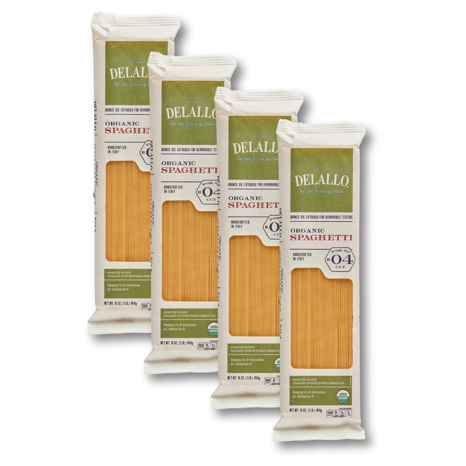 Delallo Organic Spaghetti Artisan Pasta No. 04 Cut