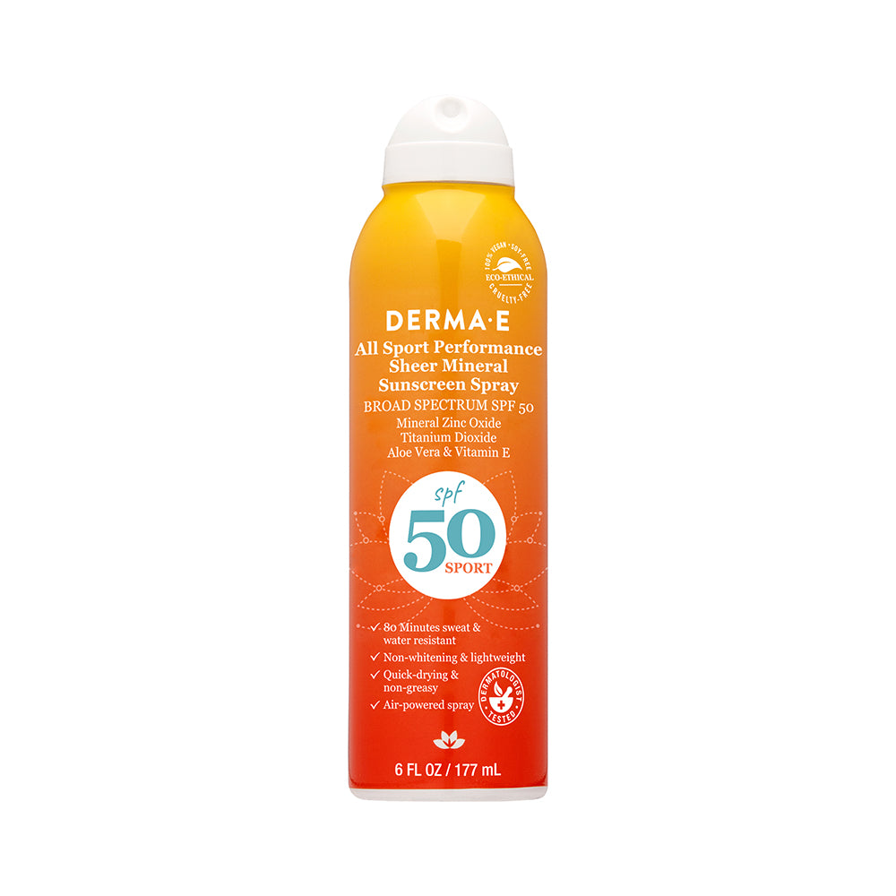 Derma E Sun Defense All Sport Performance Sunscreen Spray, SPF 50