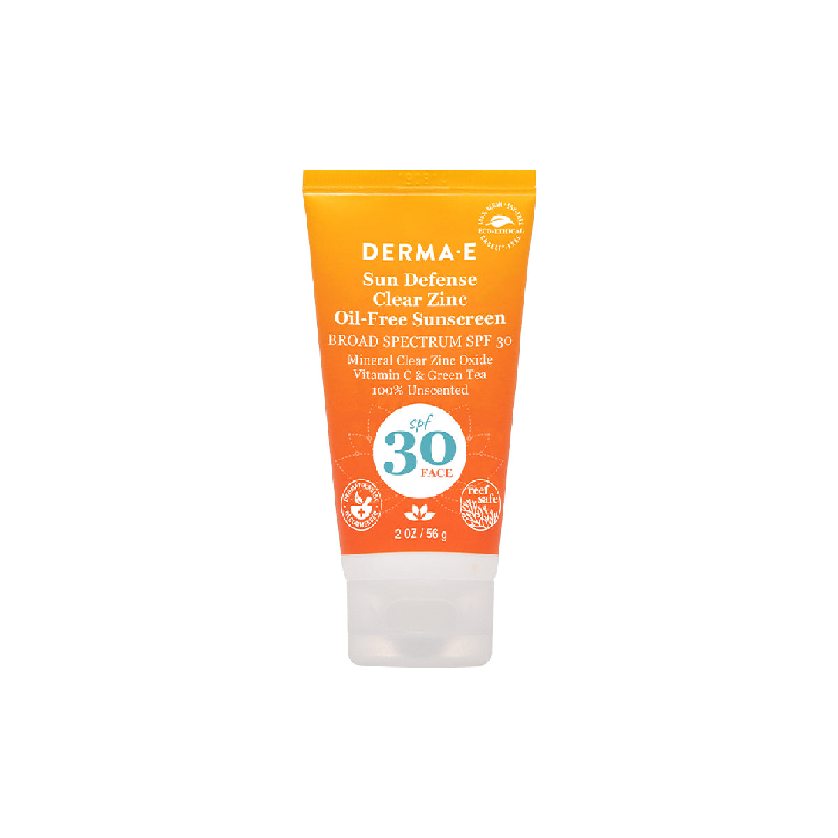 Derma-E Sun Defense Clear Zinc Mineral Oil-Free Sunscreen for Face, SPF 30