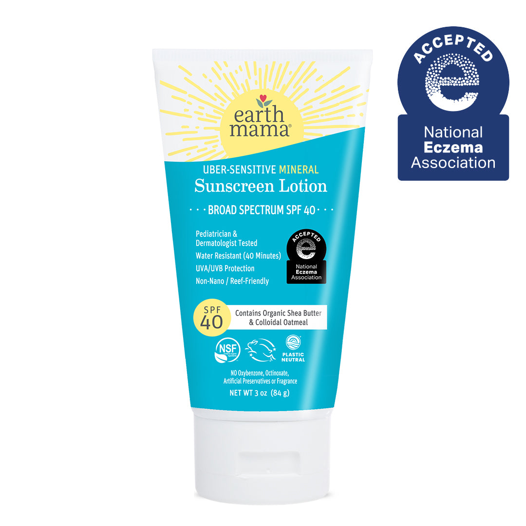 Earth Mama Kids Uber-Sensitive Mineral Sunscreen Lotion, SPF 40