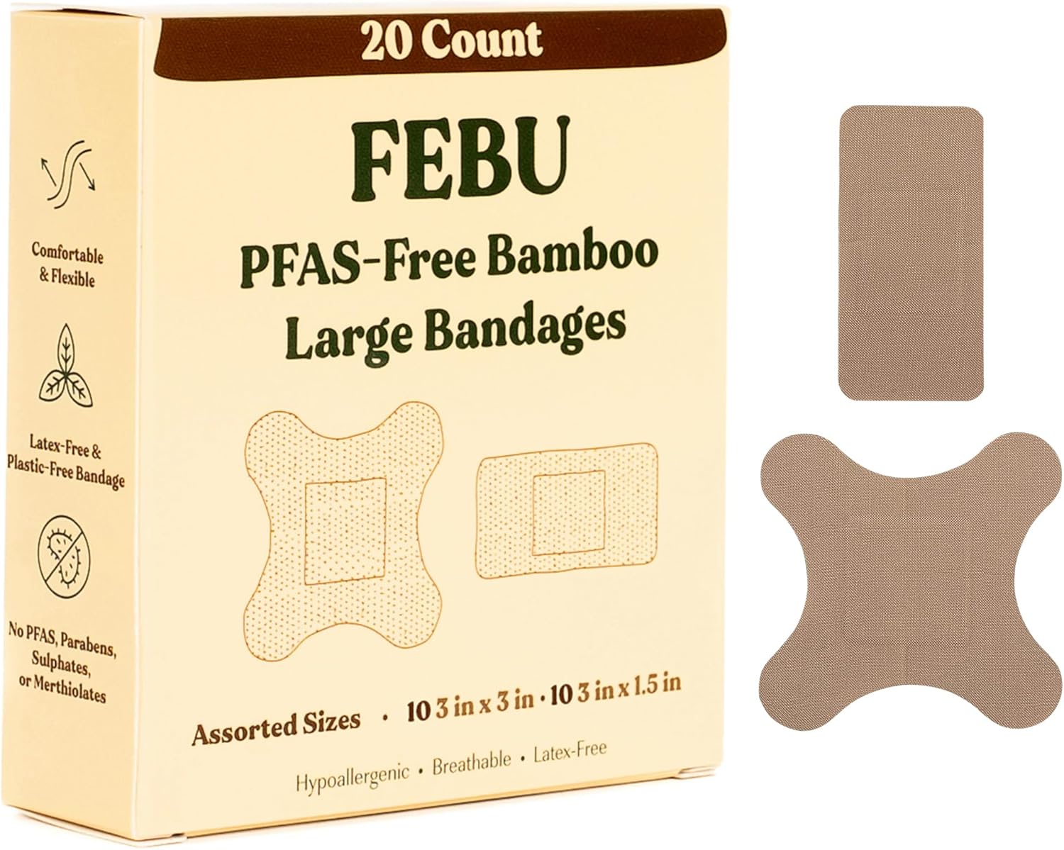 FEBU Organic Bamboo Strip Bandages