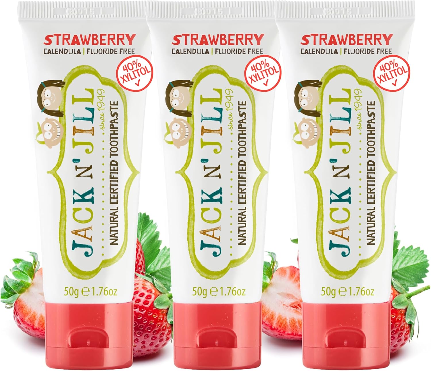 Jack N' Jill Natural Certified Toothpaste Strawberry Fluoride Free
