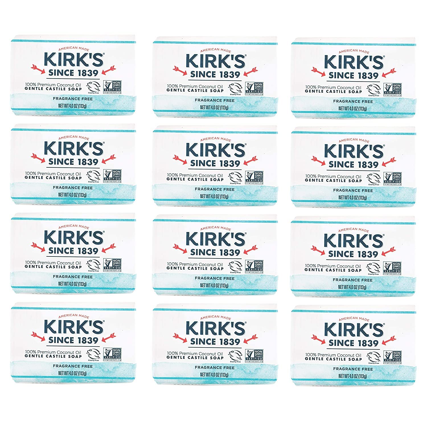 Kirk's Castile Soap Bar, Fragrance-Free