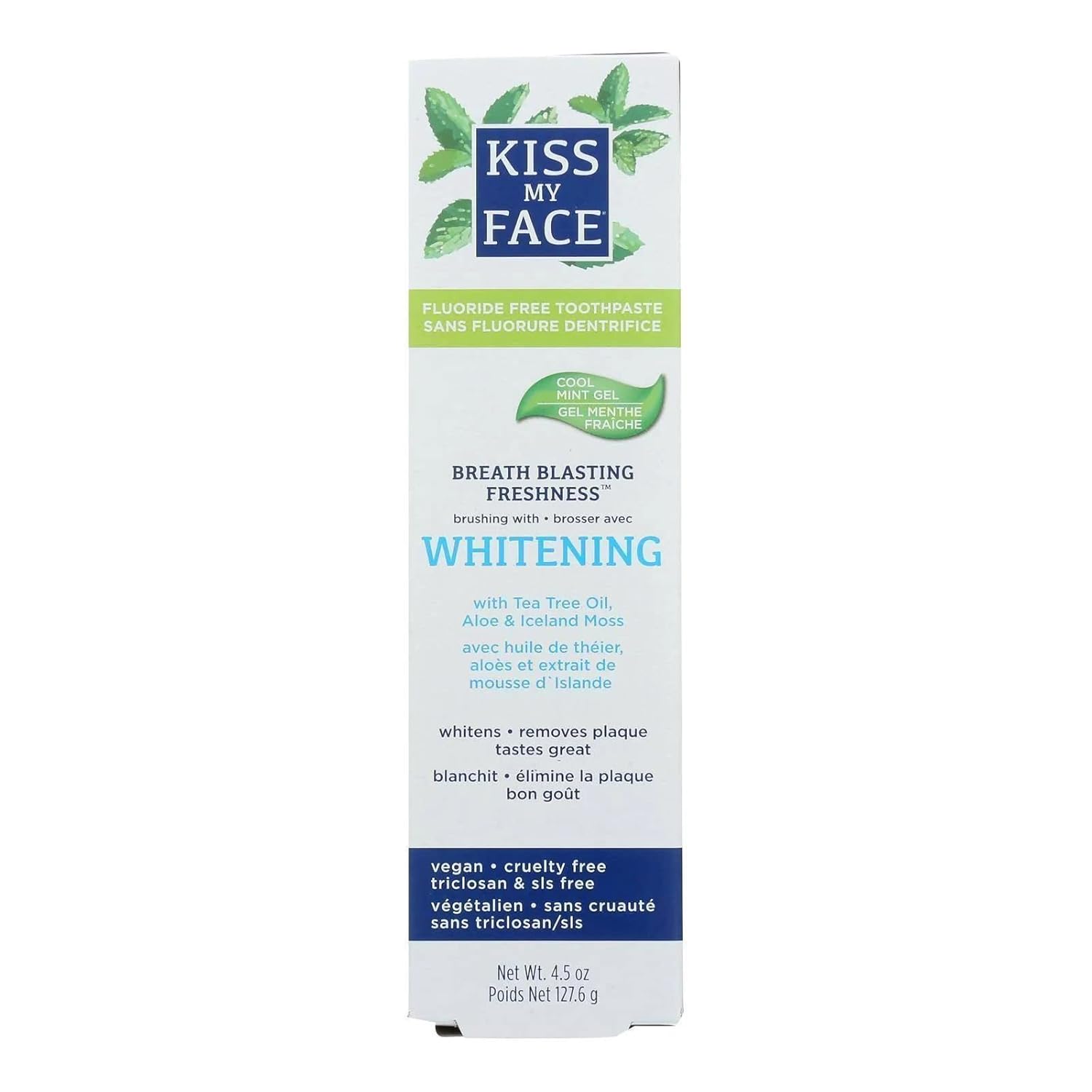 Kiss My Face Breath Blasting Freshness Super White Cool Mint Gel Fluoride Free