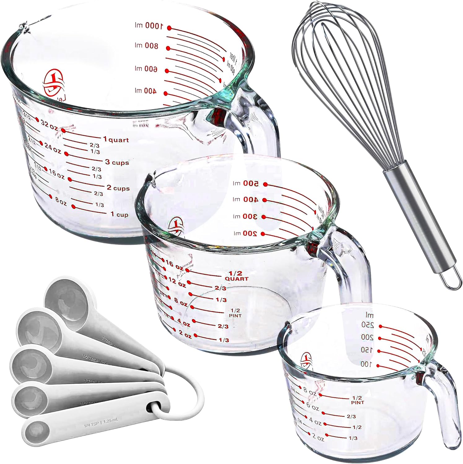 Le'raze Set of 3 Glass Measuring Cups