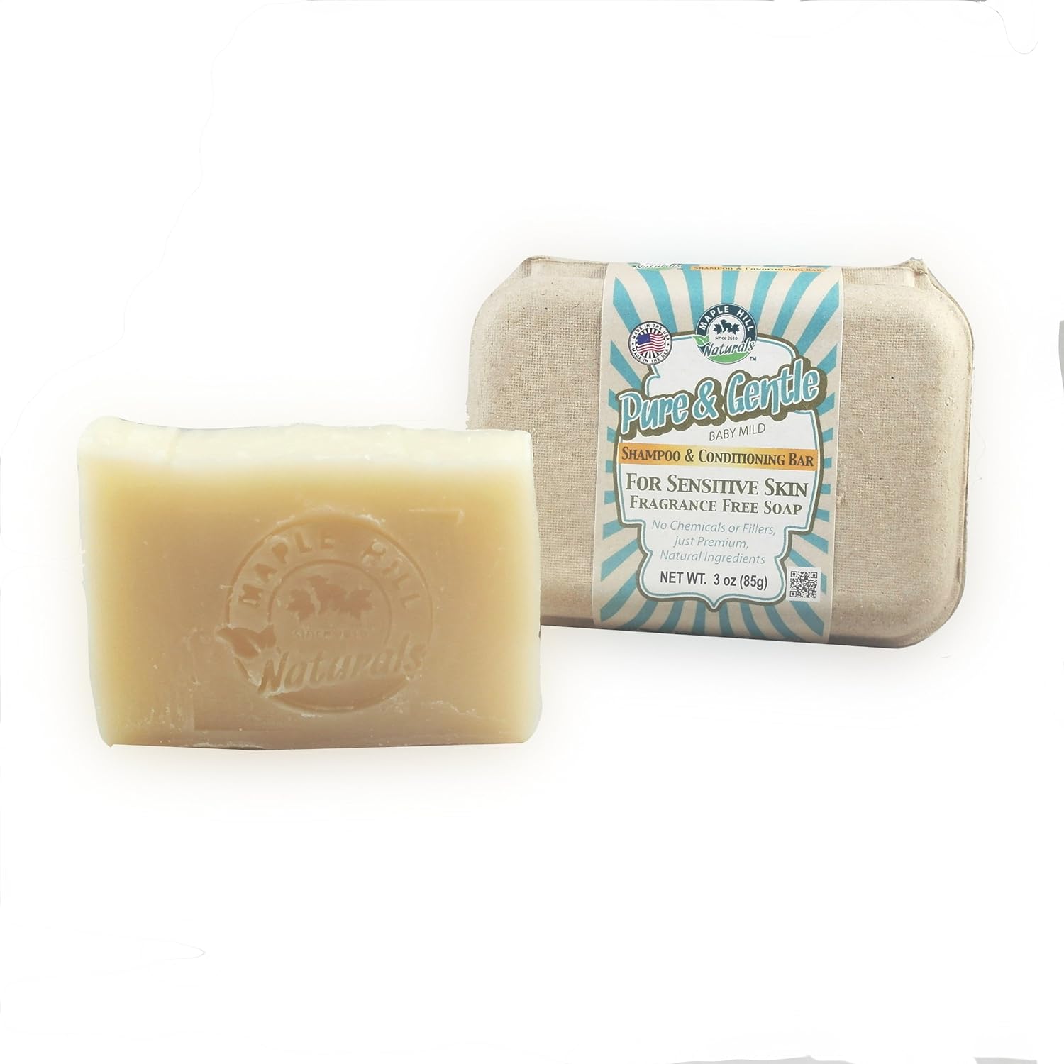 Maple Hill Naturals Pure & Gentle Unscented Shampoo Bar