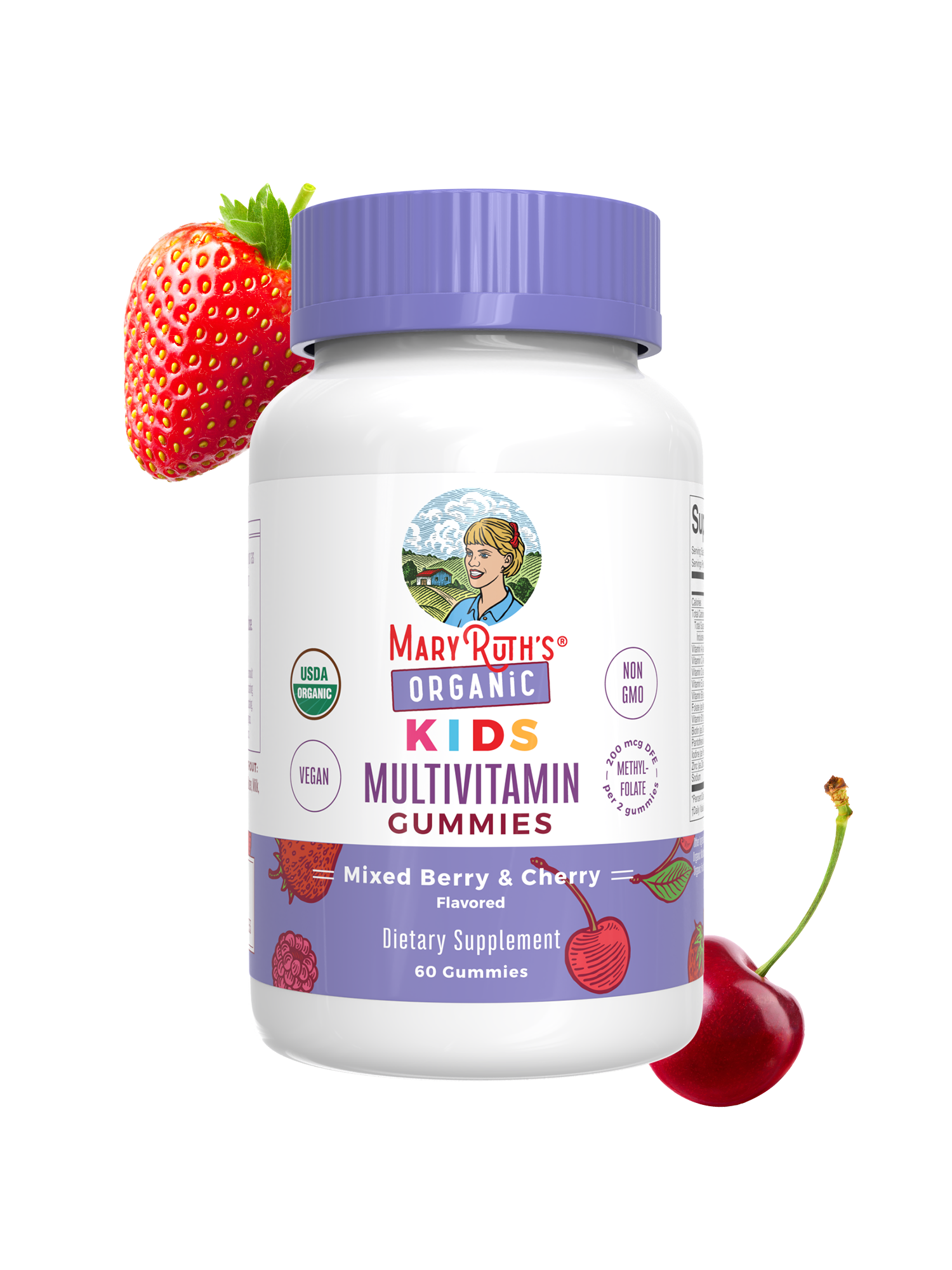 Mary Ruth's Organic Kids Multivitamin Gummies Mixed Berry & Cherry