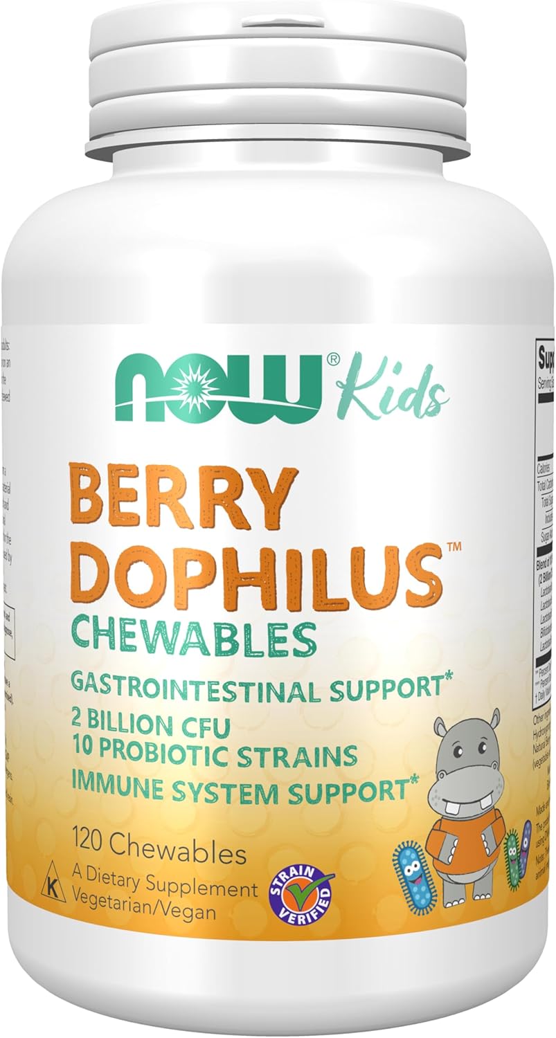 NOW Supplements, BerryDophilus Probiotic chewables for kids
