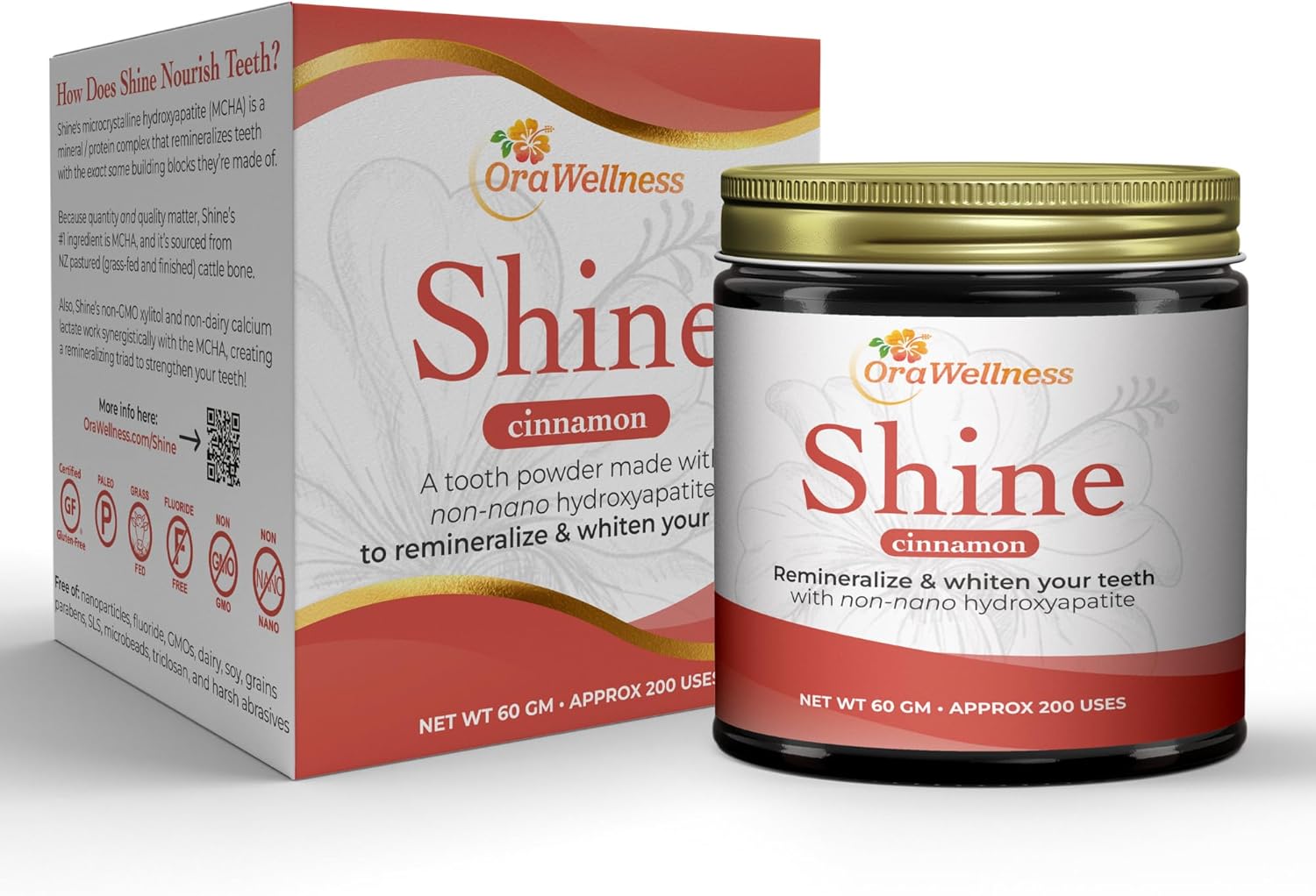 OraWellness Shine Remineralizing Tooth Powder Cinnamon