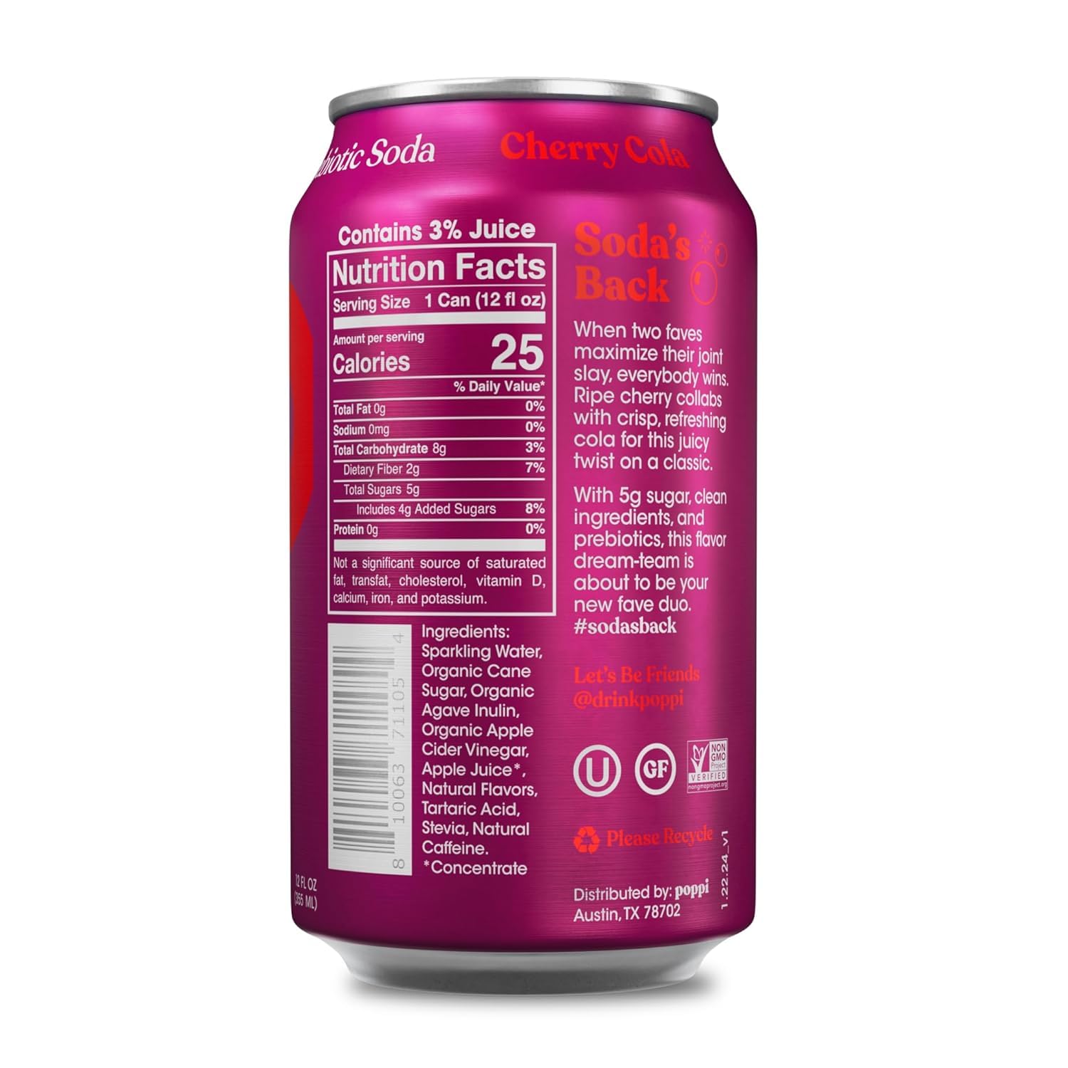 poppi Cherry Cola Prebiotic Soda