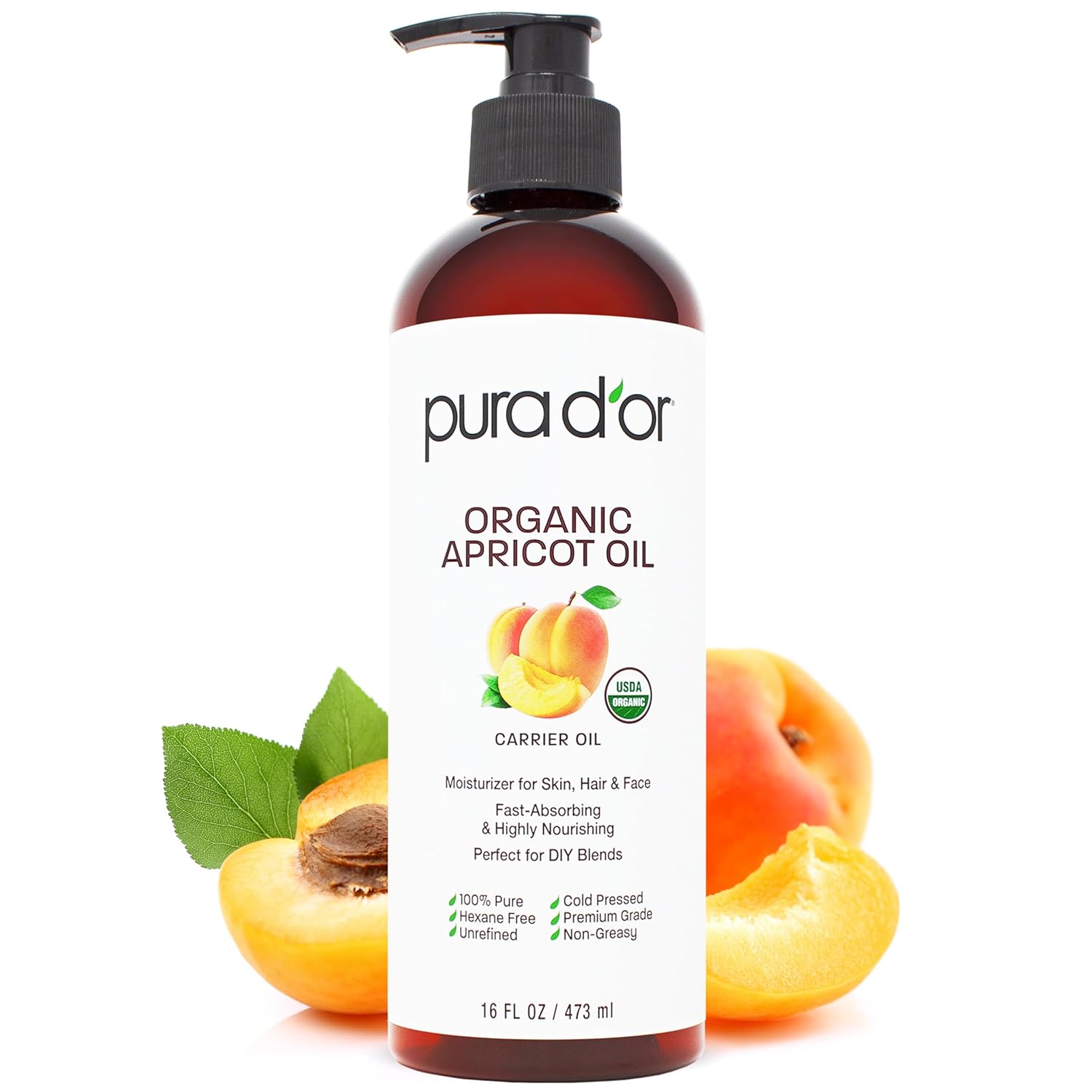 Pura D'or Organic Apricot Oil