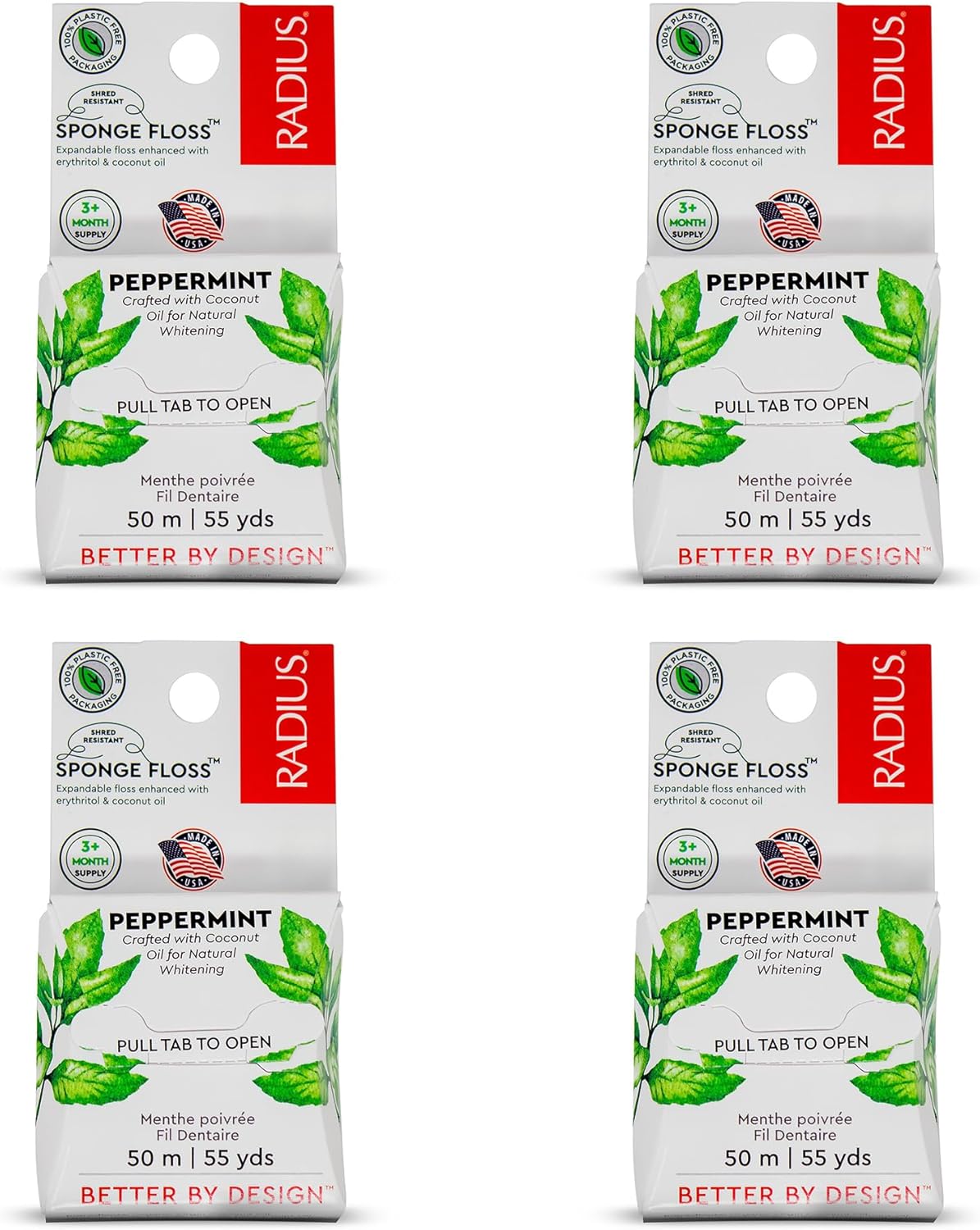 Radius Sponge Floss Peppermint with Coconut Oil
