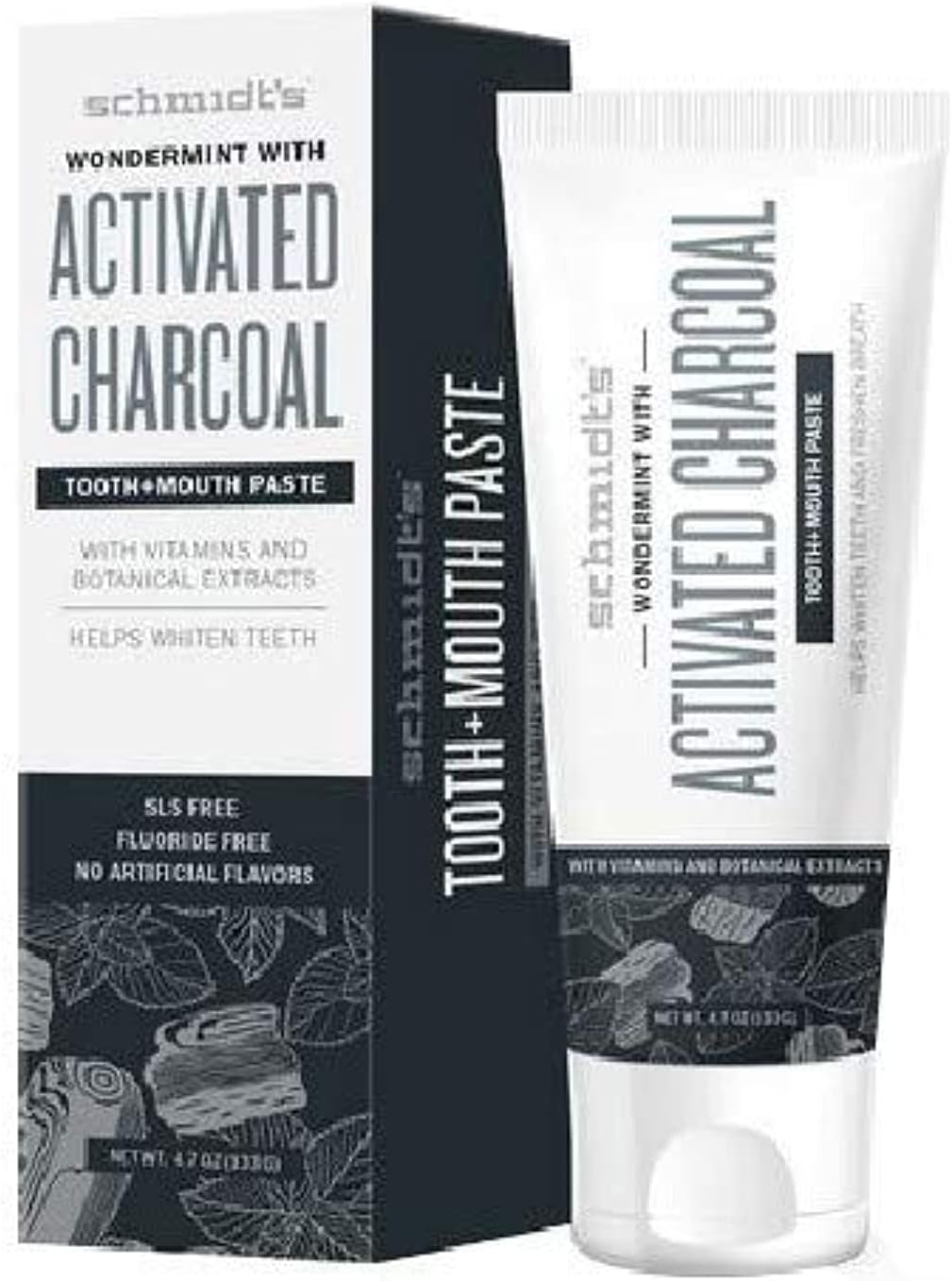 Schmidt's Wondermint with Activated Charcoal Tooth+Mouth Paste