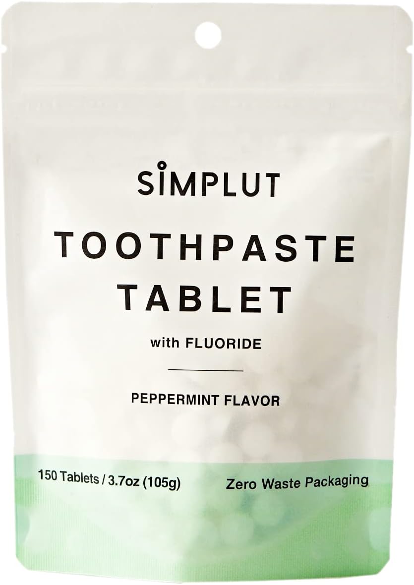 Simplut Peppermint Flavor Toothpaste Tablets (with Fluoride)