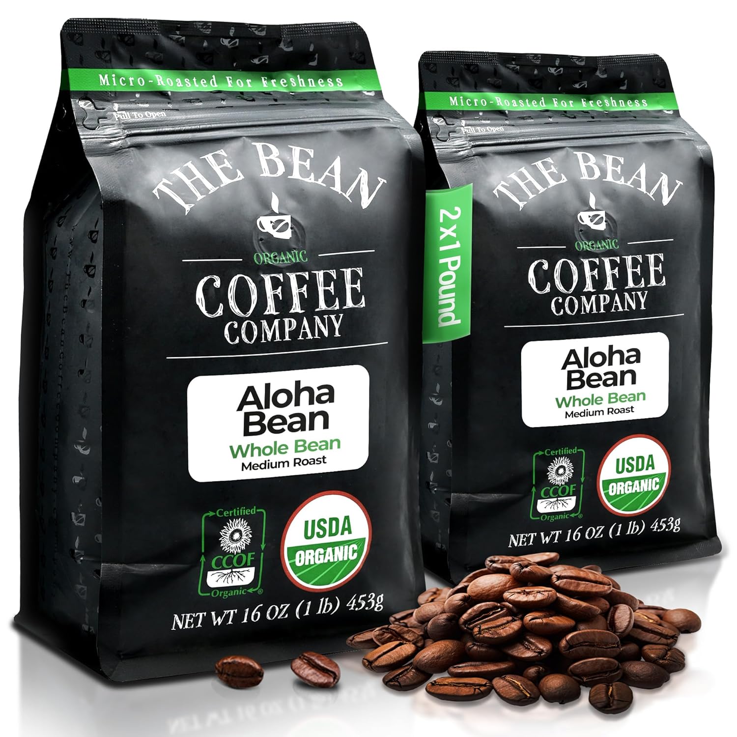 The Bean Organic Coffee Company Organic Aloha Bean (Hawaiin Hazelnut) Medium Roast Ground