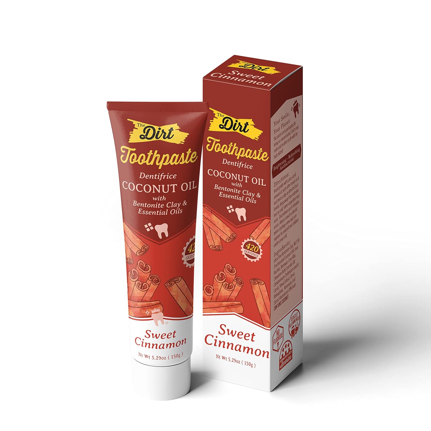 The Dirt Coconut Oil Toothpaste Sweet Cinnamon