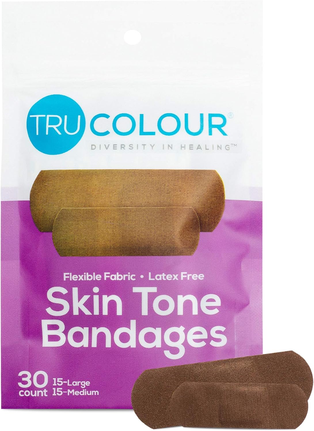 TRU COLOUR Skin Tone Bandages Diversity in Healing (brown black)