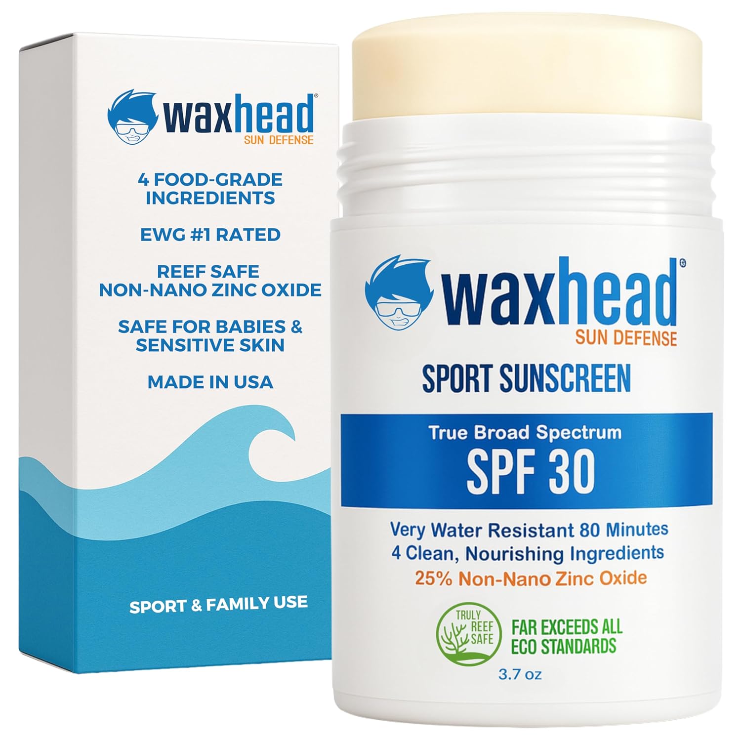 Waxhead Sun Defense Sunscreen Stick, SPF 30