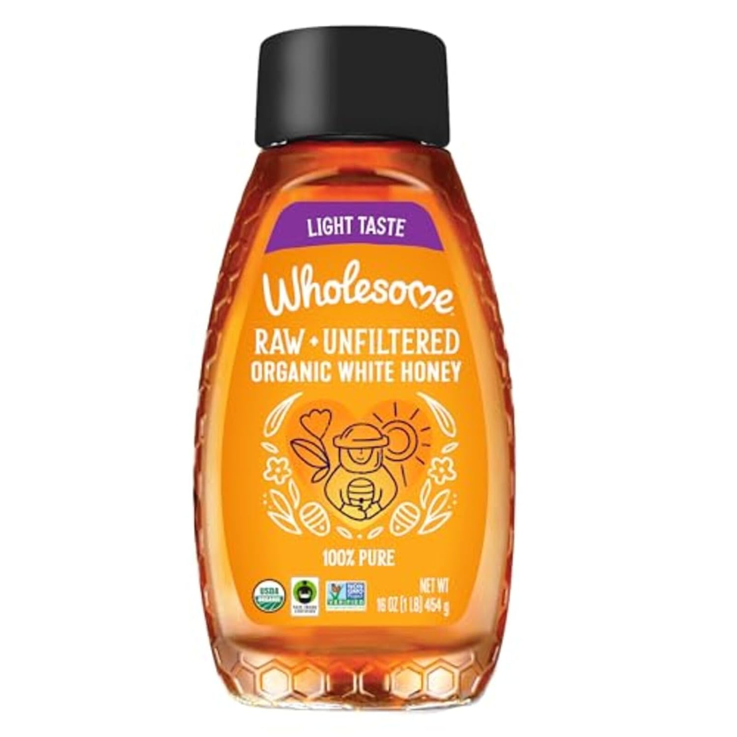 Wholesome Organic Fair Trade Unfiltered White Honey